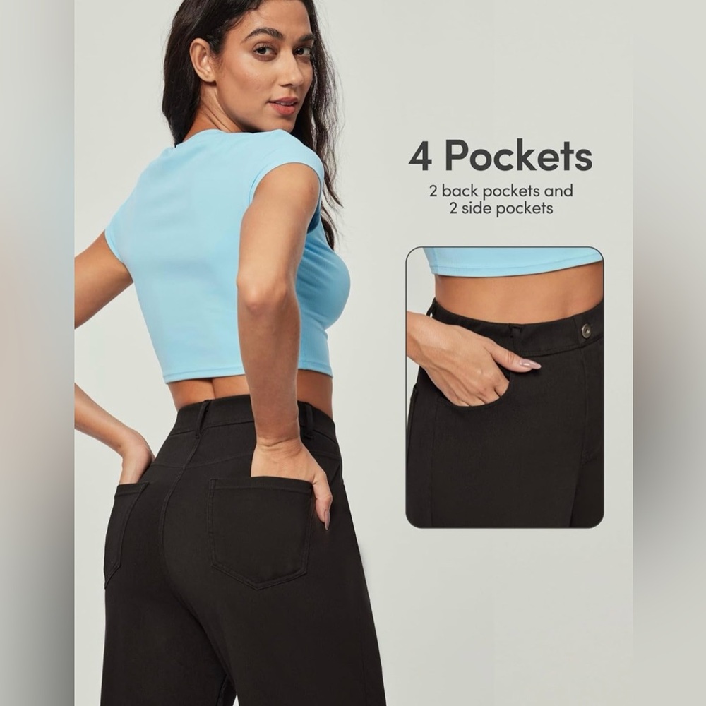 IUGA Stylish Black Pants with Pockets